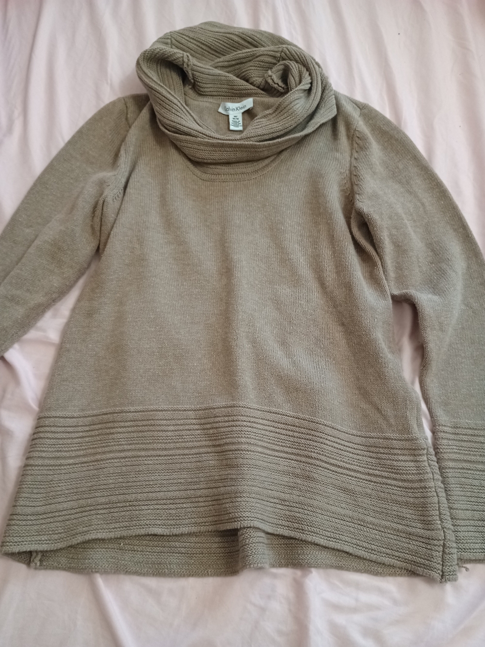 Calvin Klein Taupe Cowl Neck Sweater